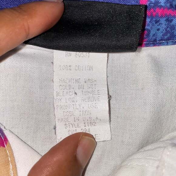 Vintage Roughrider by Circle Shirt Aztec Western Print overlay w/silver button - Picture 6 of 6